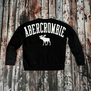 Abercrombie Kids Black Easy Crew Icon Sweatshirt ~ 11/12
